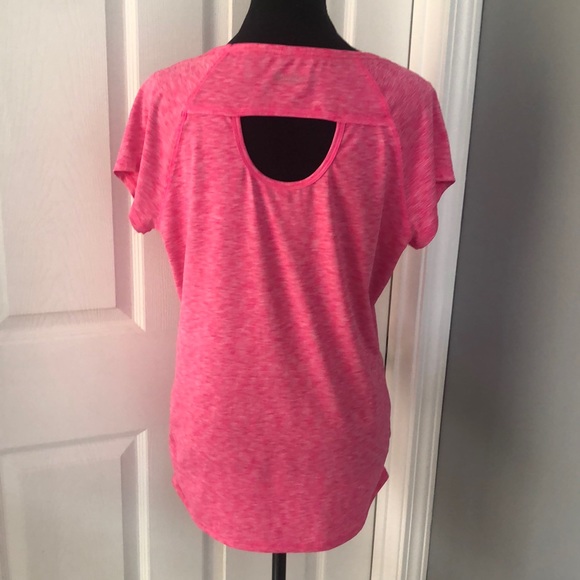 Pink & White Performance Tee with Back Hole Accent - Picture 7 of 11